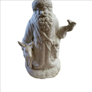Handmade Ceramic Santa Claus with Animals and Presents